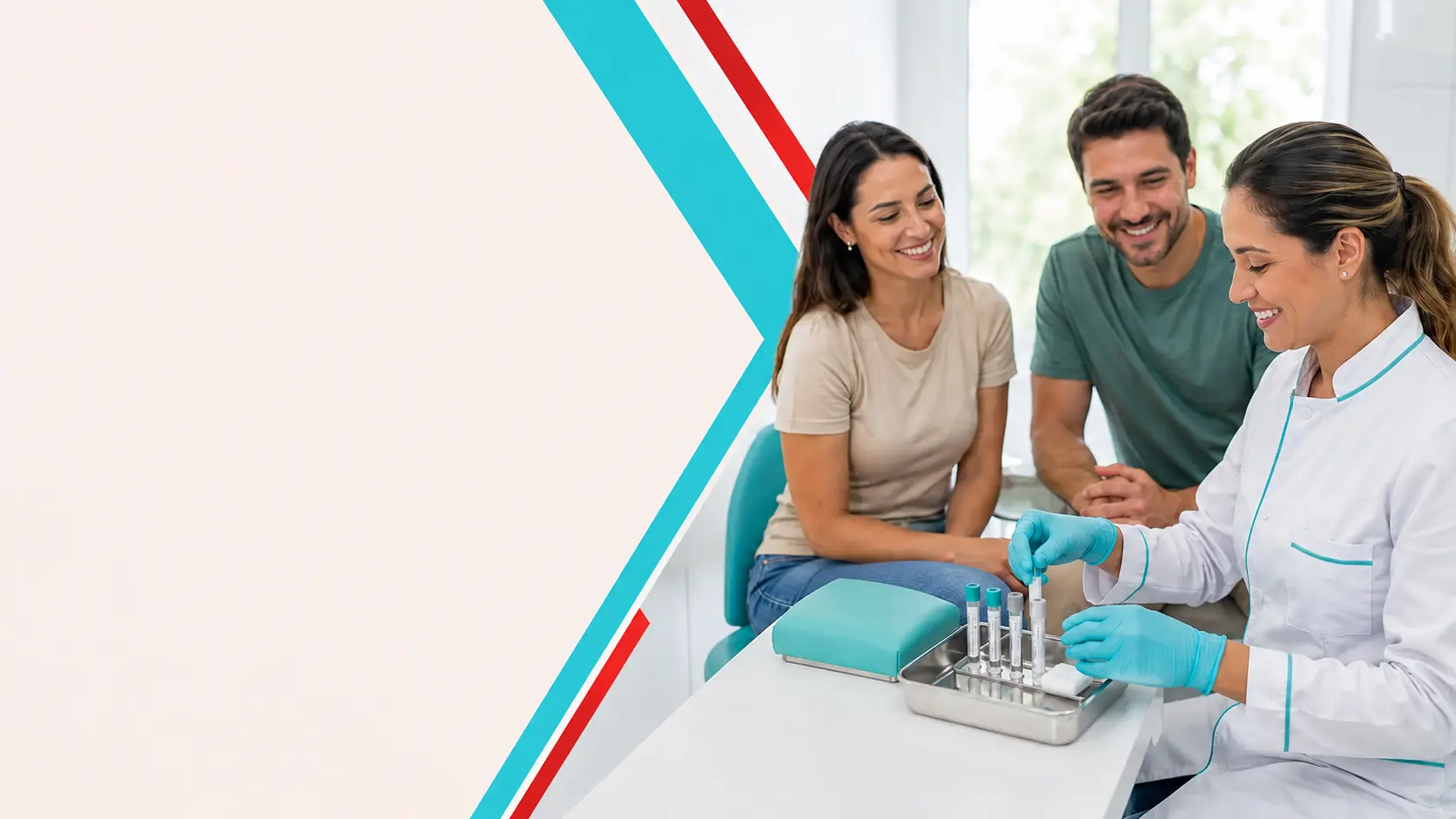 Pessoas em atendimento para check-up laboratorial